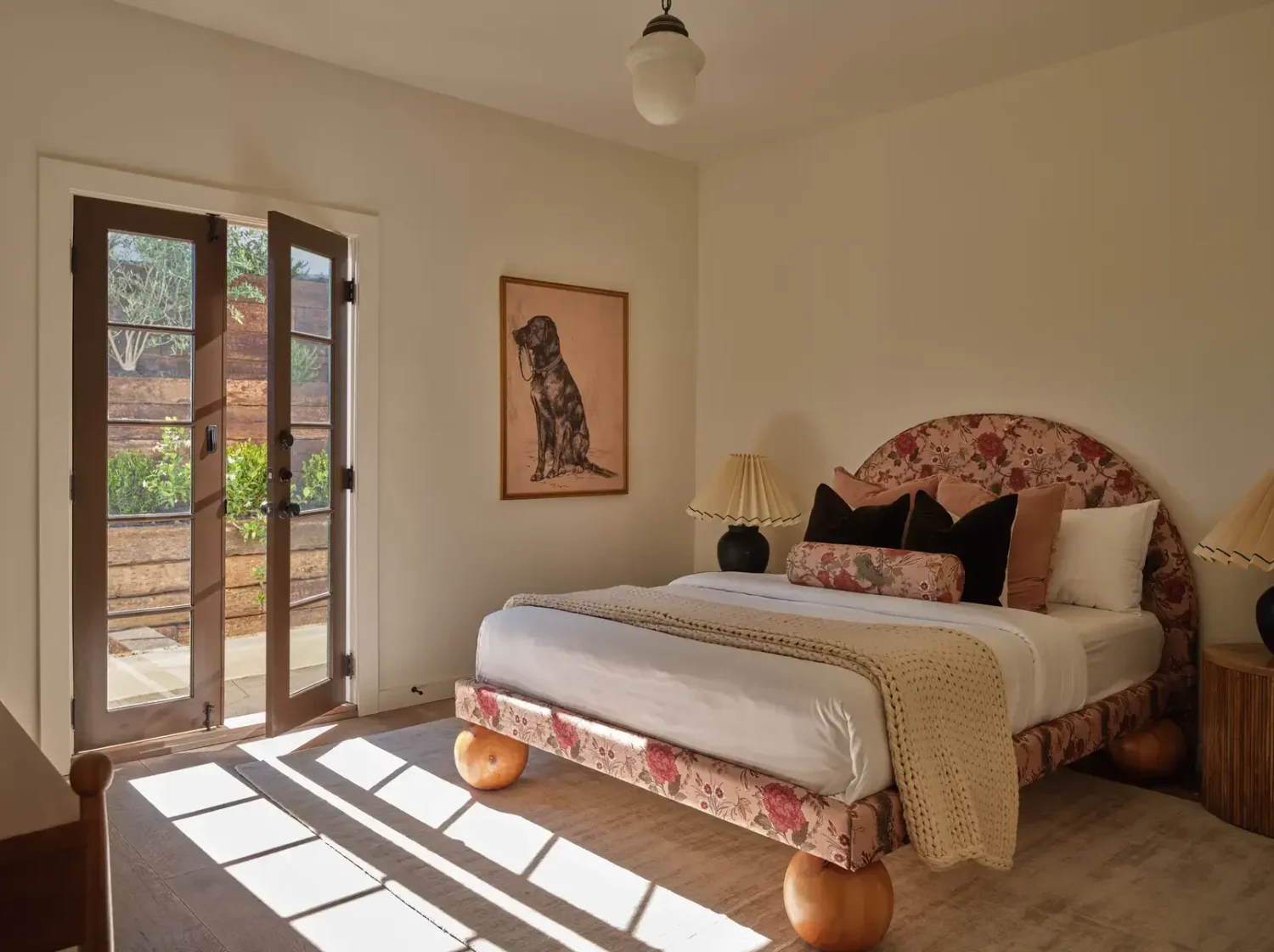 A Renovated Spanish Style Home in Hollywood Hills 28 bedroom-pink-bedframe-nordroom