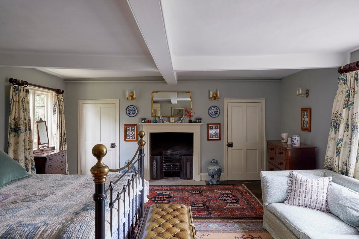 A Charming Historic Farmhouse with a Bright Yellow Kitchen 15 cottage bedroom ice blue walls