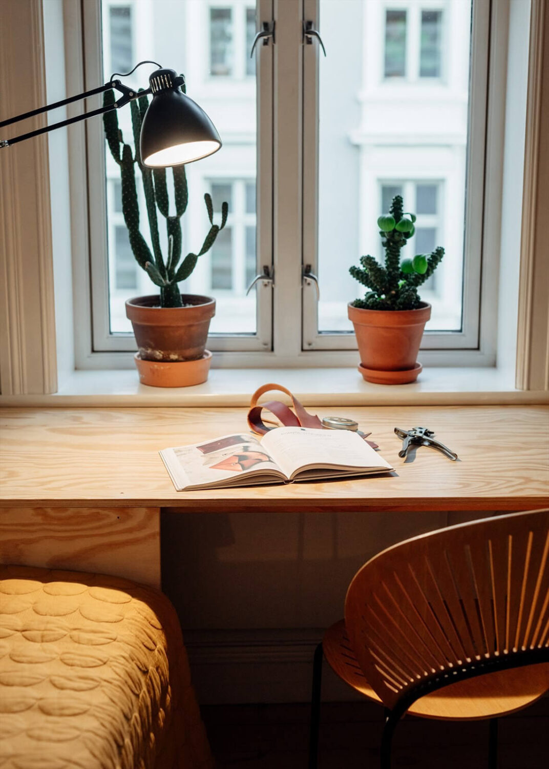 A Charming Norwegian Apartment with Wooden Walls 20 custom-desk-bedroom