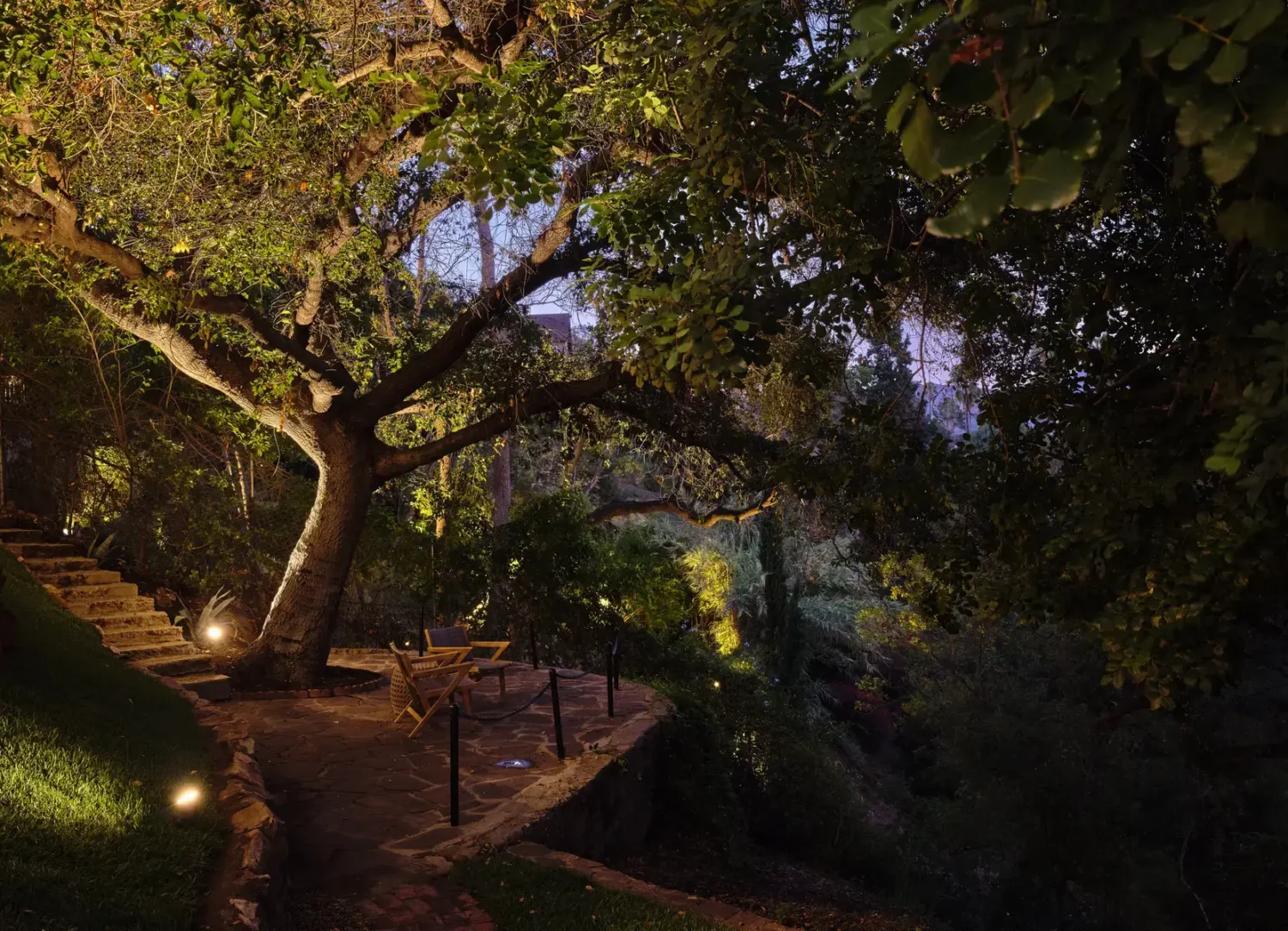A Renovated Spanish Style Home in Hollywood Hills 35 garden-spanish-style-home-at-night-nordroom