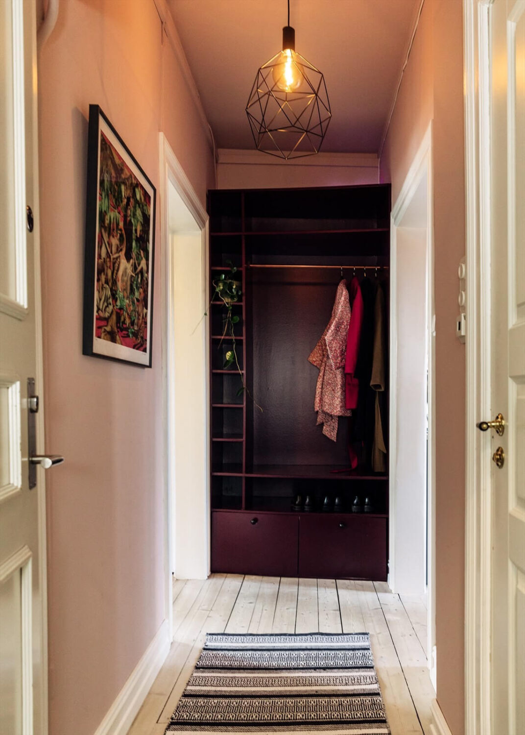 Best of 2023: Hallways 7 hallway-built-in-burgundy-coat-hanger-nordroom