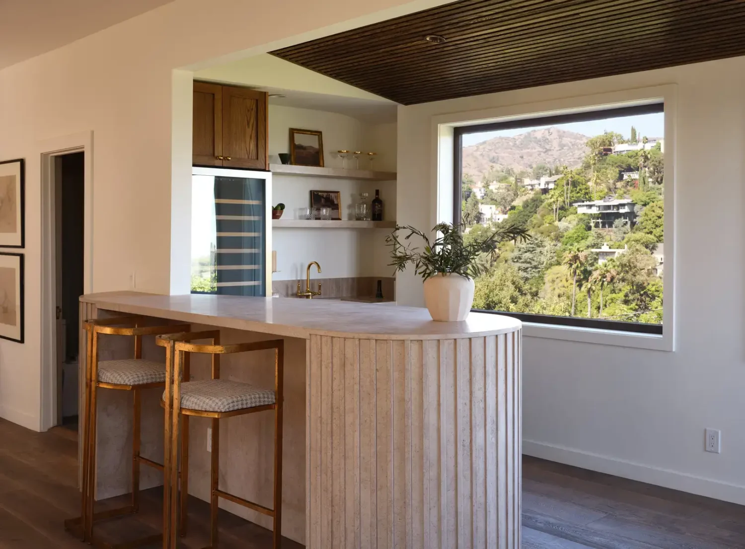 A Renovated Spanish Style Home in Hollywood Hills 10 home-bar-living-room