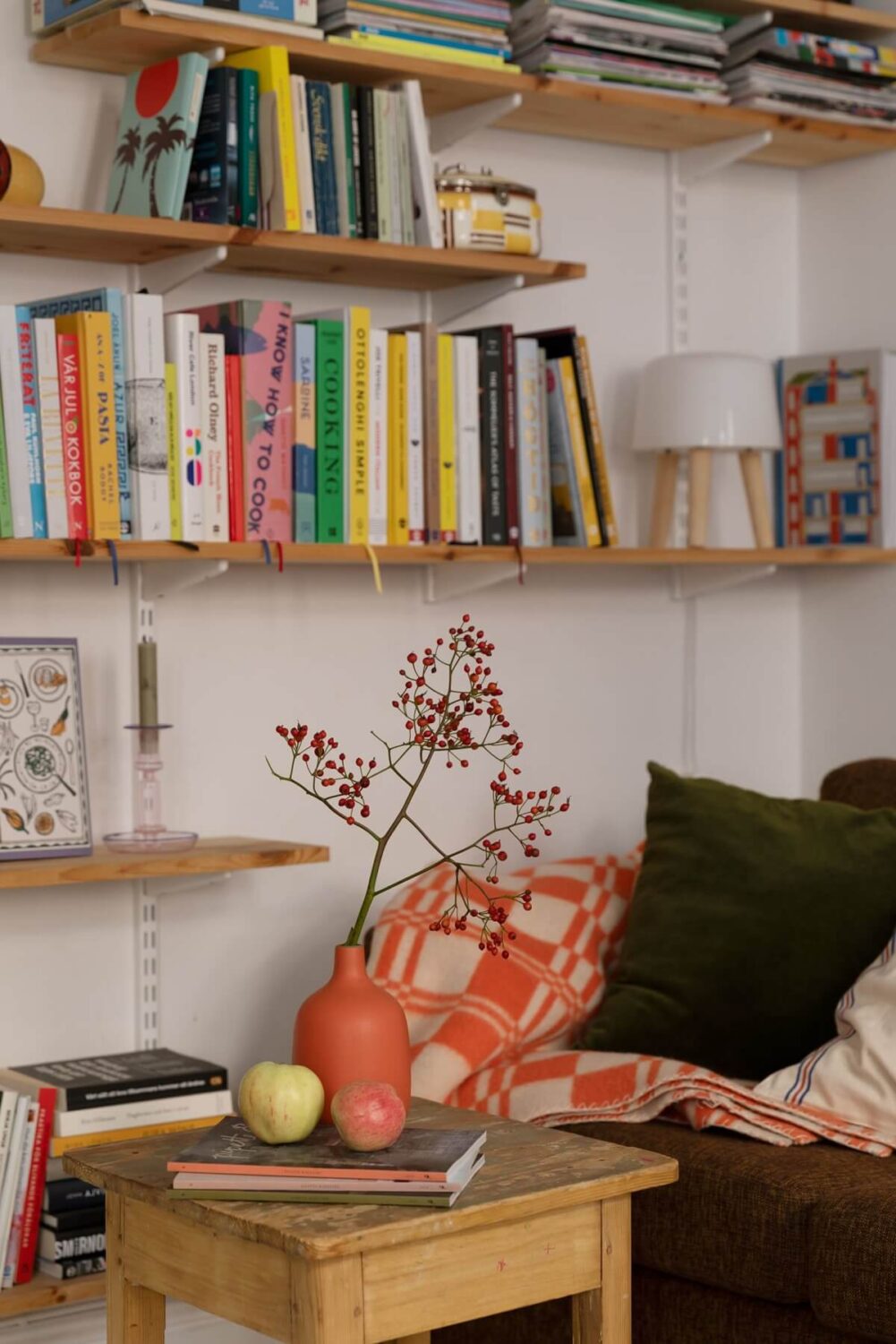 A Bright Scandinavian Apartment with a Light Gray Kitchen 2 living-room-detail-bookshelves