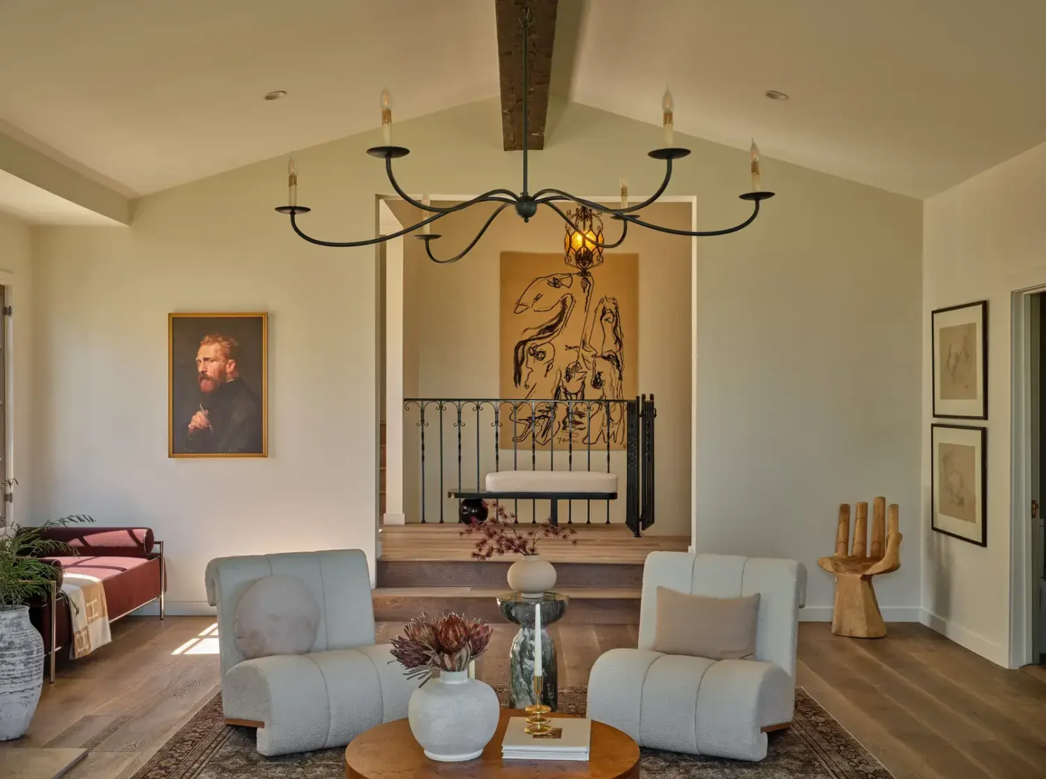 A Renovated Spanish Style Home in Hollywood Hills 11 living-room-spanish-style-home-nordroom