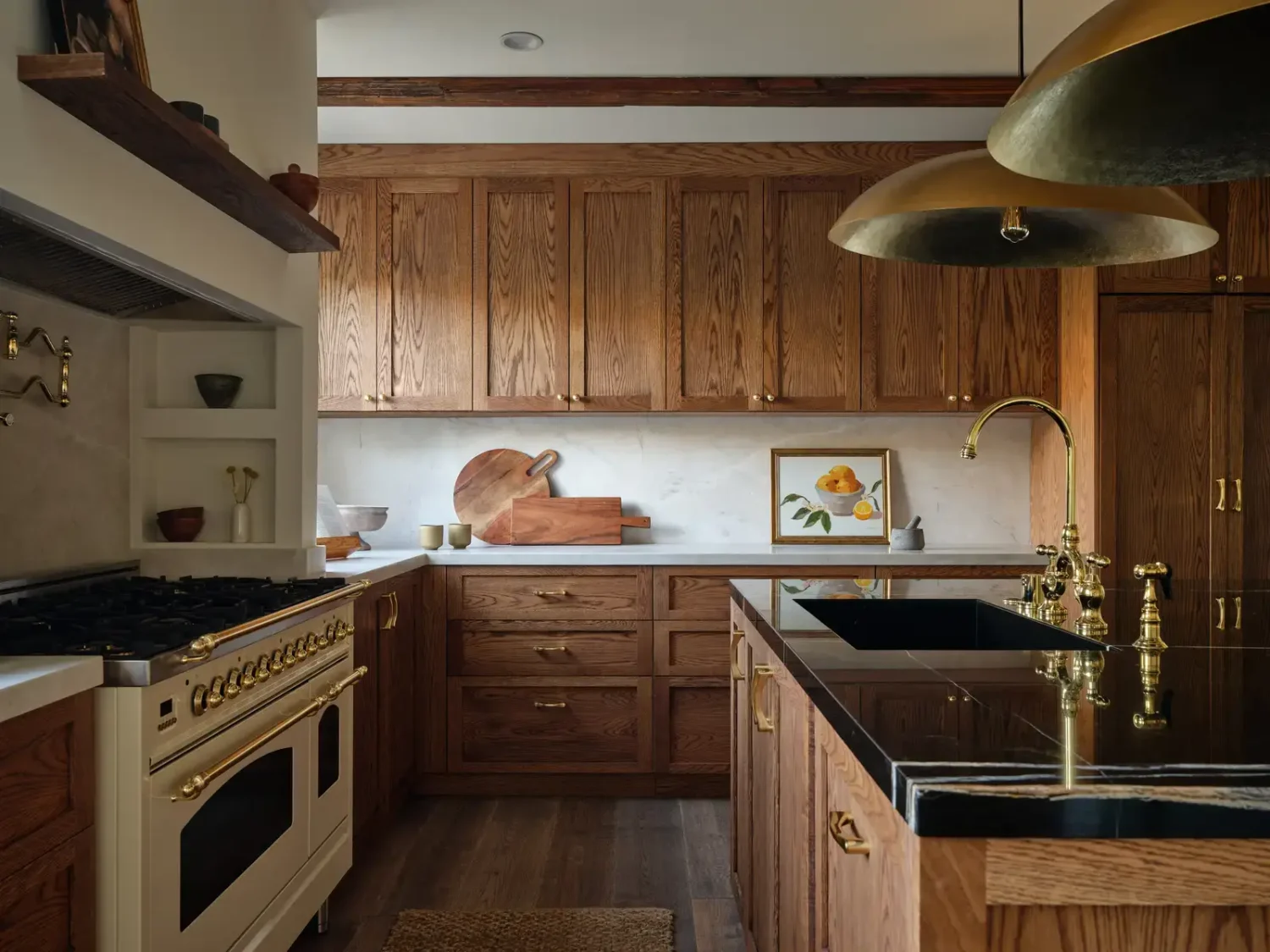 A Renovated Spanish Style Home in Hollywood Hills 14 oak-kitchen-cabinets-nordroom