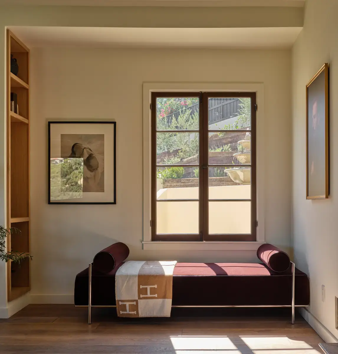 A Renovated Spanish Style Home in Hollywood Hills 4 reading-nook-bench-nordroom