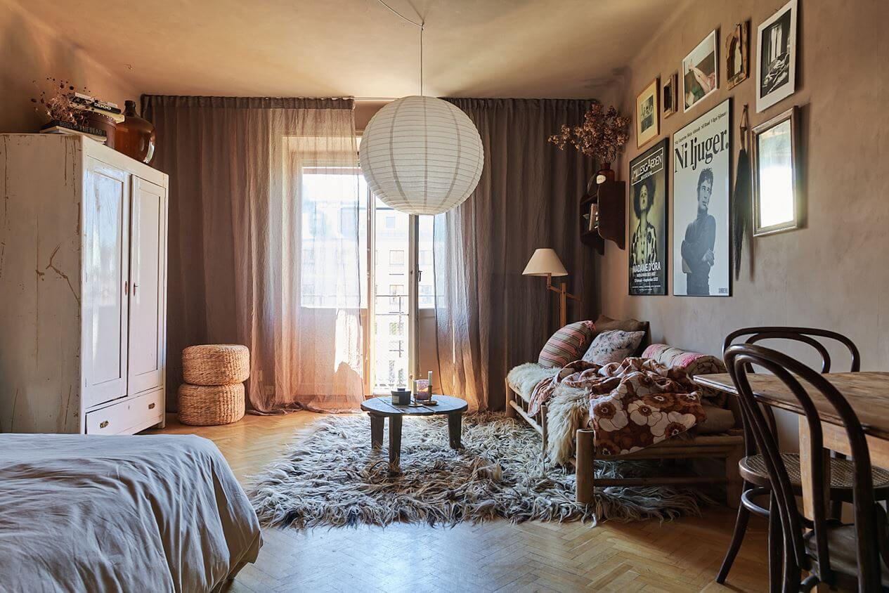 How To Decorate A Studio Apartment 7 scandinavian-studio-apartment-pink-walls