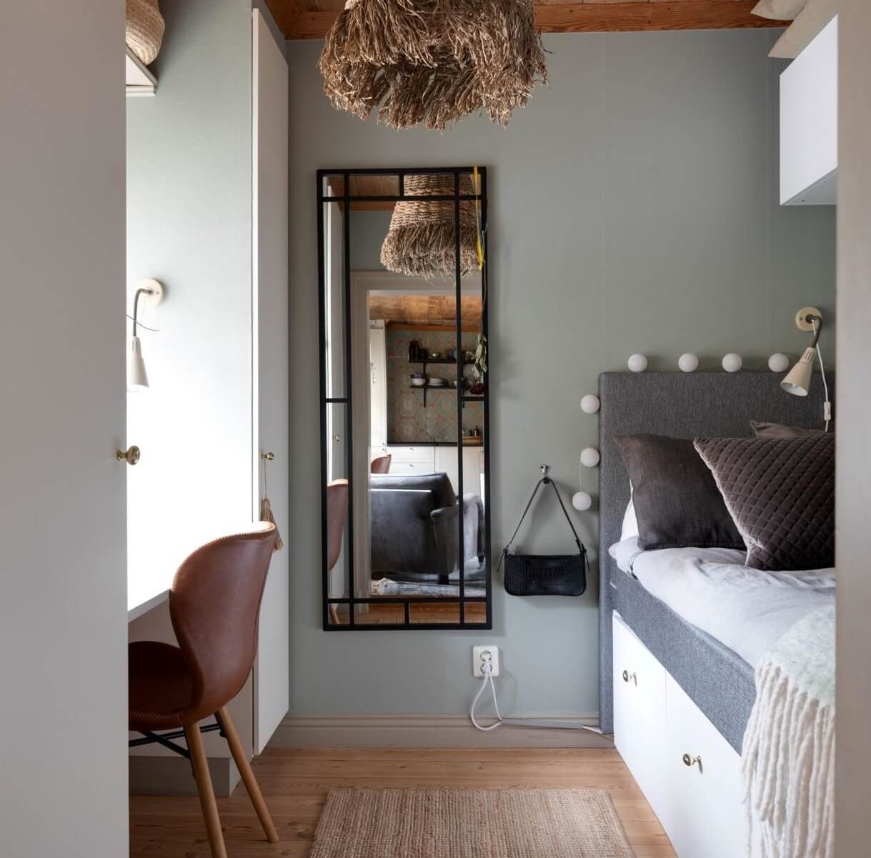 A Small 18th-Century Courtyard House in Sweden 12 small gray bedroom desk
