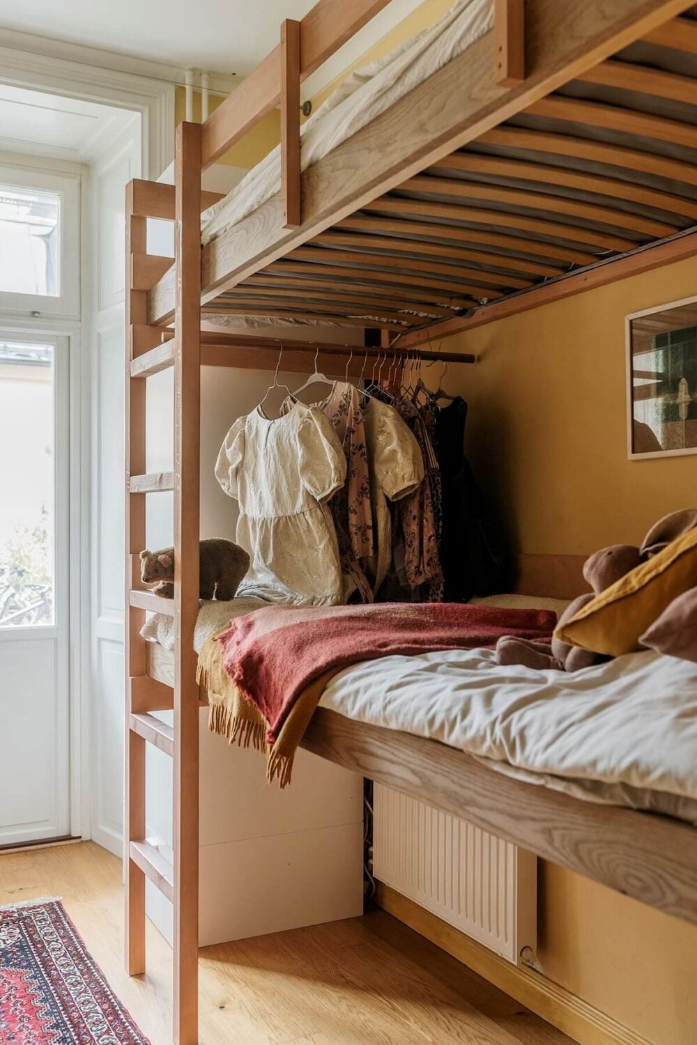 A Vintage Style Apartment in Stockholm 13 small-kids-bedroom-bunk-beds-nordroom