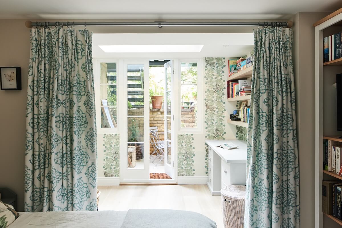 Blue Color Accents in a Restored London Townhouse 23 basement-bedroom-home-office-nordroom
