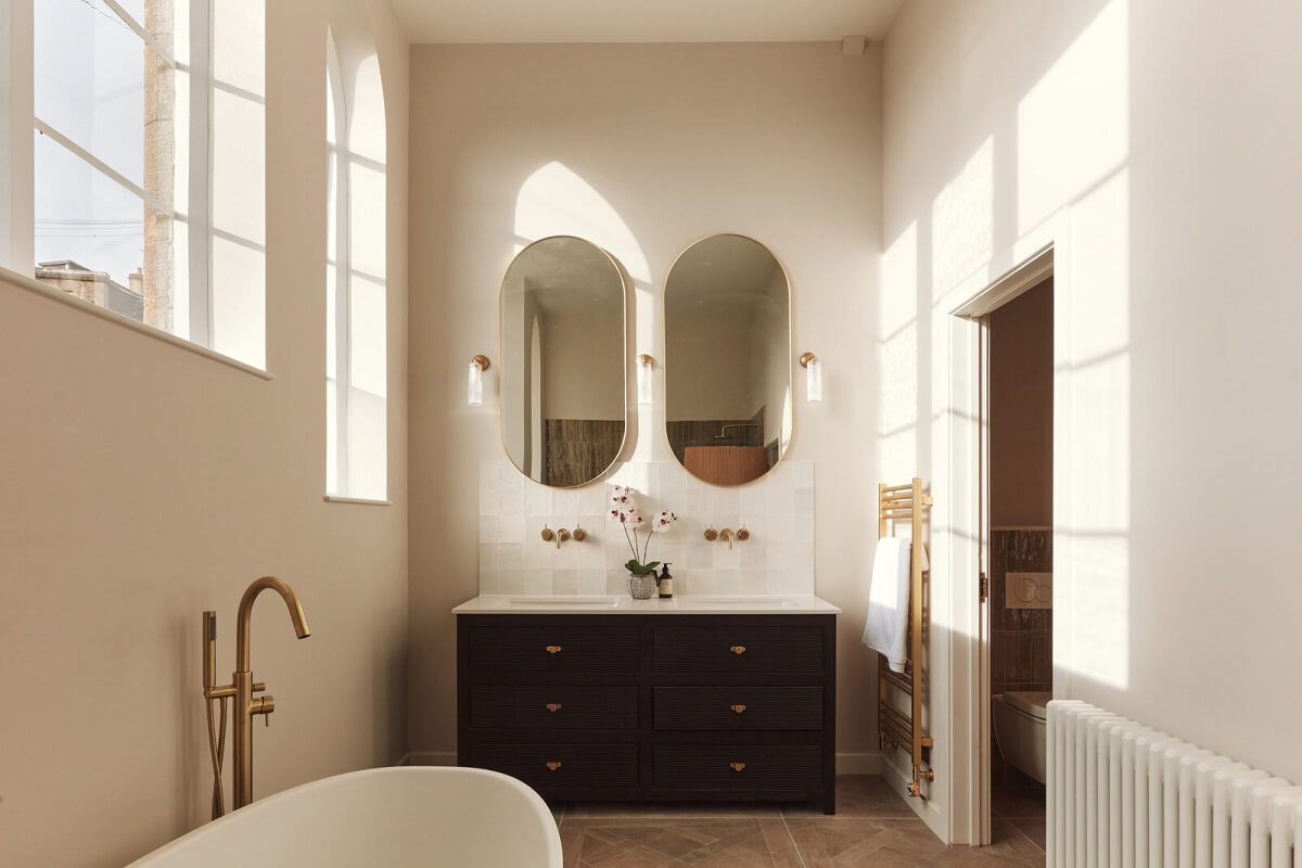A Converted 19th Century Chapel in Bath 16 bathroom-freestanding-bath-double-sink-nordroom