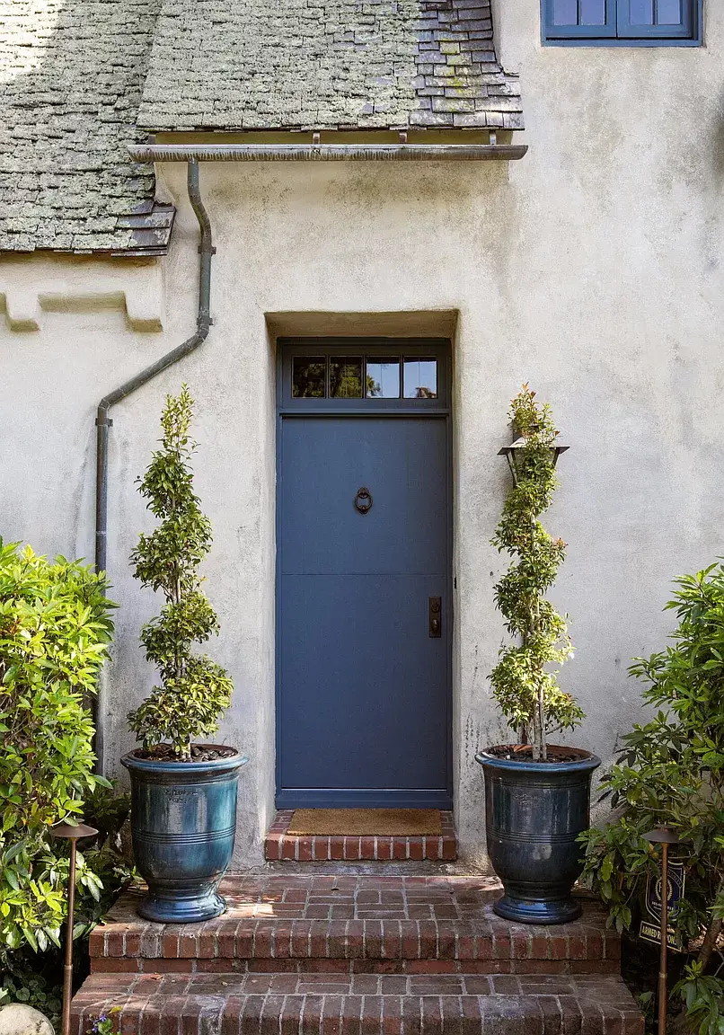 A Cozy Montecito Home Once Owned by Larry David 32 blue-front-door-montecito-home
