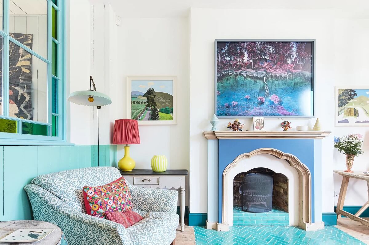 A Playful Colorful Eclectic Artist Home in London 14 colorful sitting room