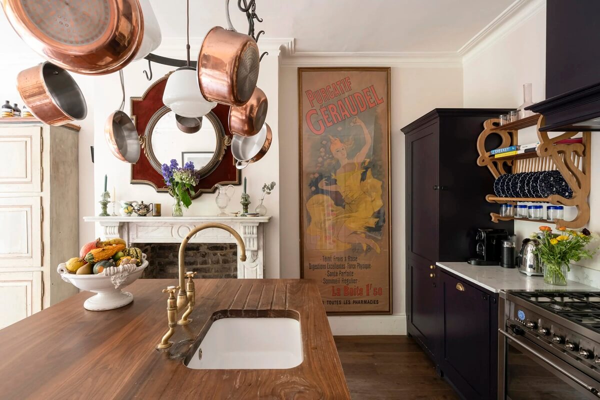 A Light Apartment with Arched Windows and a Garden in Maida Vale 6 devol kitchen wooden worktop london apartment maida vale nordroom