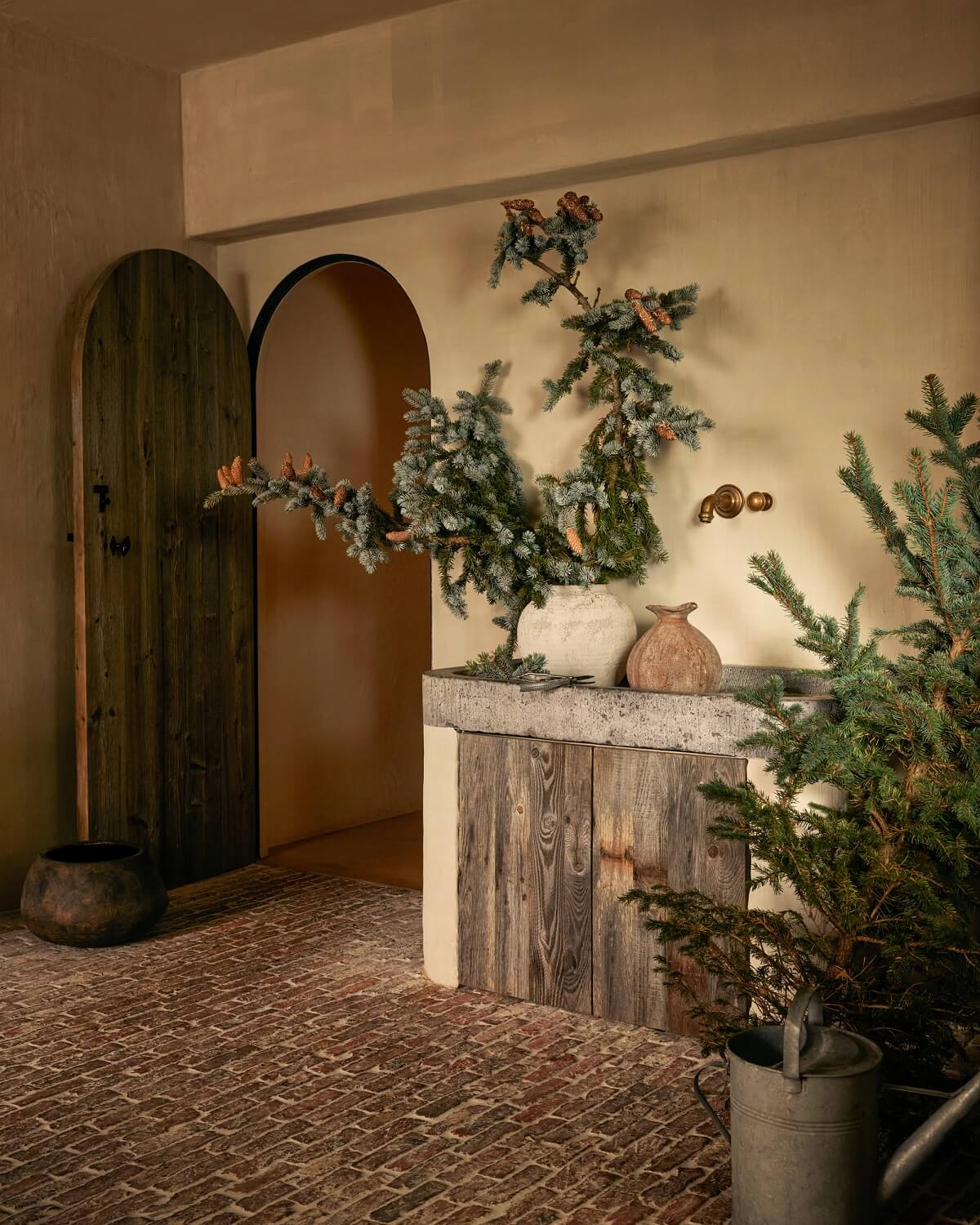 Zara Home Christmas Collection 2023 16 hallway-brick-floor-christmas-decor-nordroom
