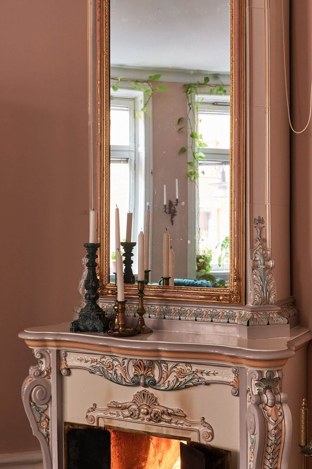 A Romantic Apartment with Original Details 7 historic-fireplace-detail-romantic-apartment