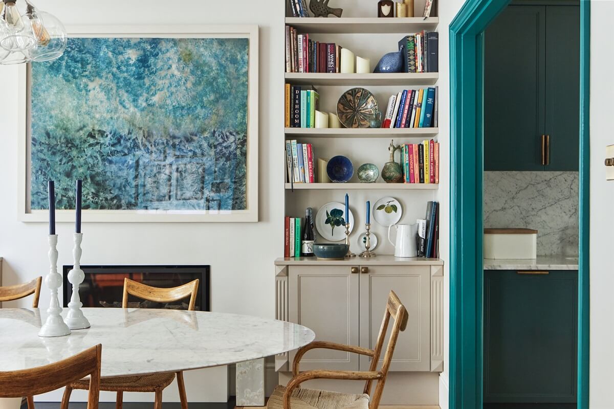 Blue Color Accents in a Restored London Townhouse 10 kitchen-dining-room-nordroom