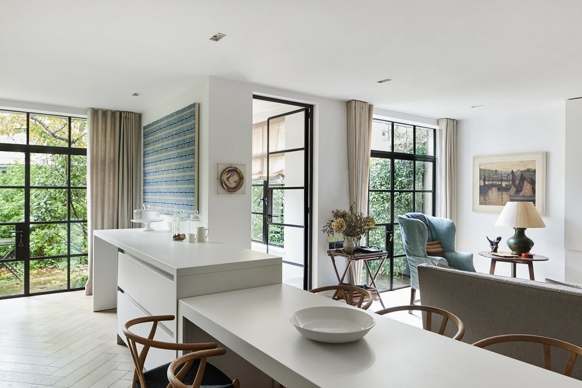 Stylish Monochrome Interiors in an Early 20th Century House 7 open-plan-living-dining-area-nordroom