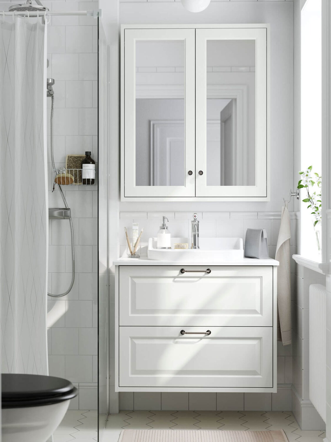New IKEA Bathroom Collections For A Fresh Start in 2024 14 small-white-bathroom-IKEA-TÄNNFORSEN-nordroom