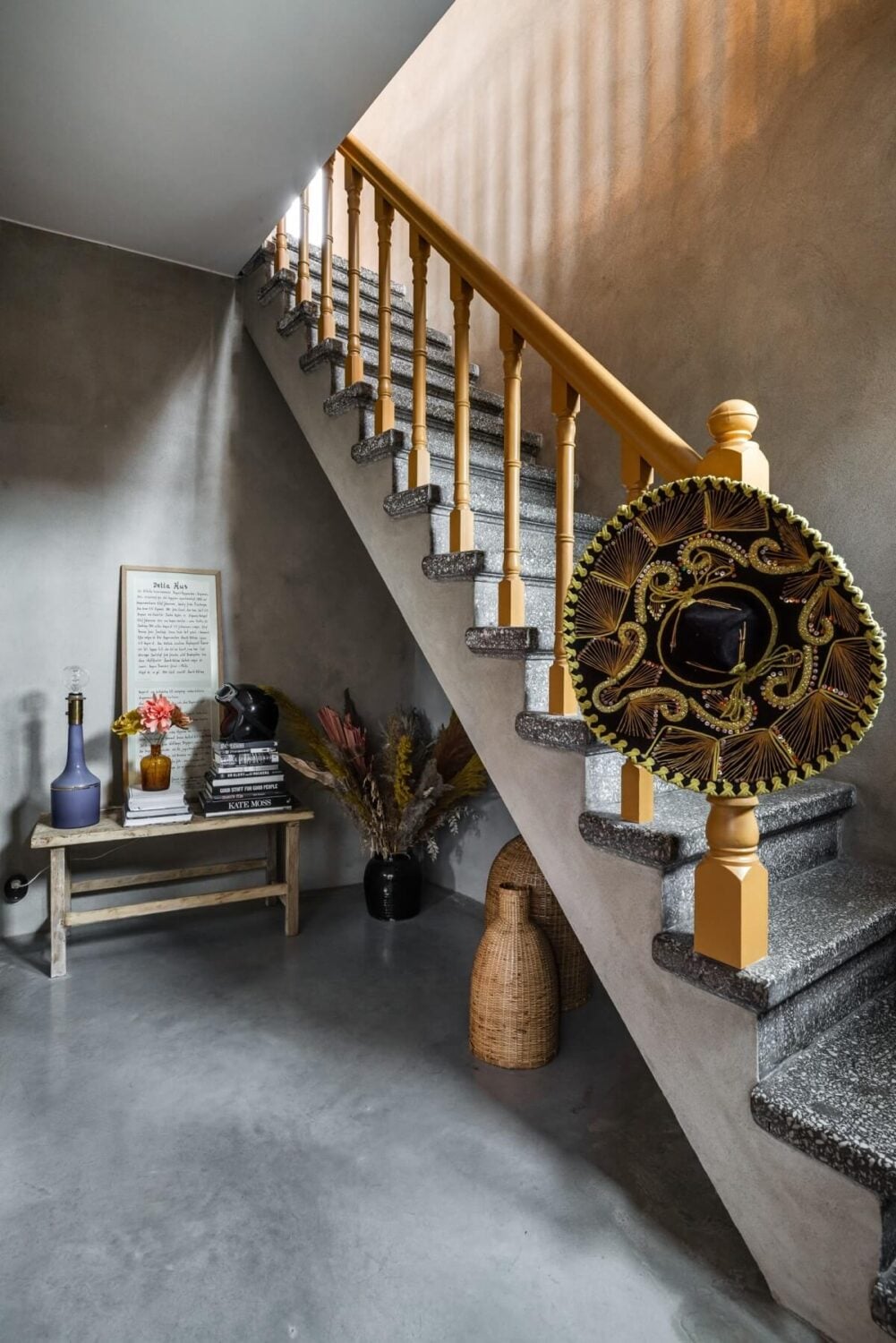 A Unique Bohemian Family Home in a Former Swedish Bakery 32 staircase-yellow-bannister-nordroom