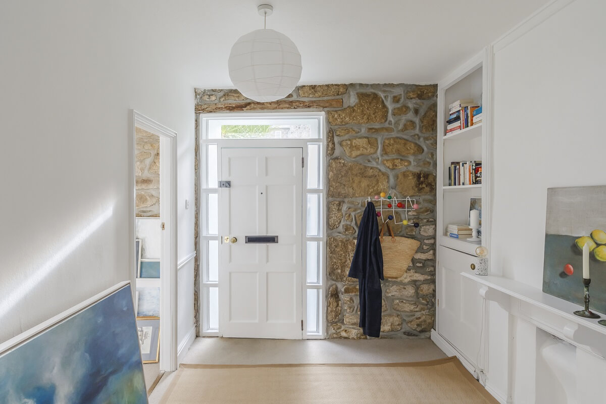 A Light Coastal Home in England 13 stone wall front door