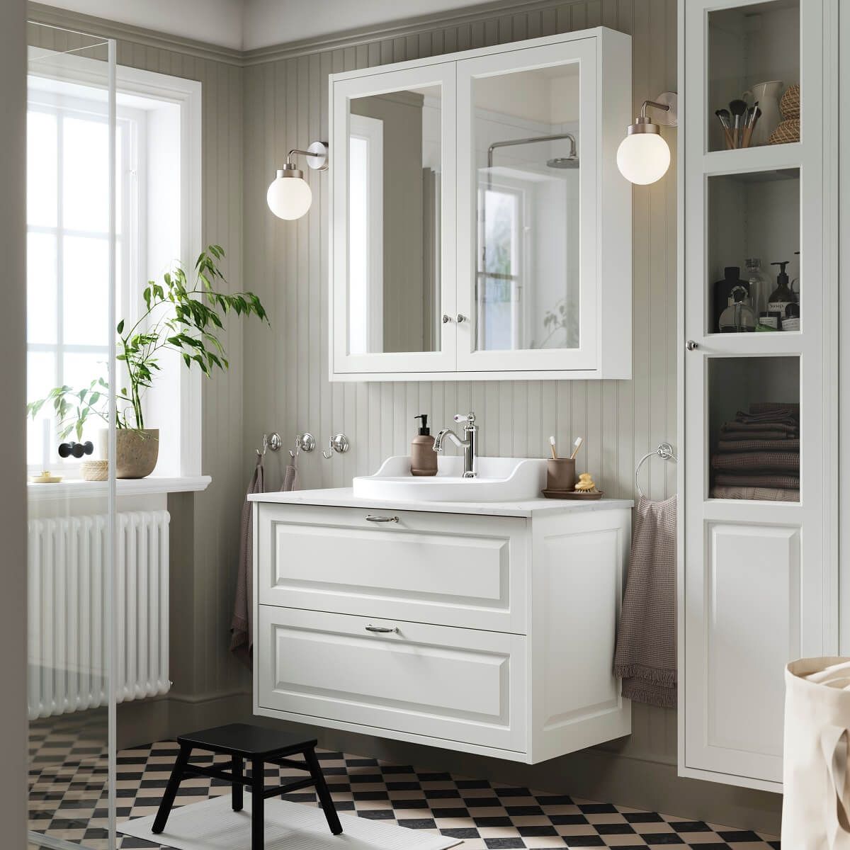 New IKEA Bathroom Collections For A Fresh Start in 2024 13 white-country-style-bathroom-IKEA-TÄNNFORSEN-nordroom