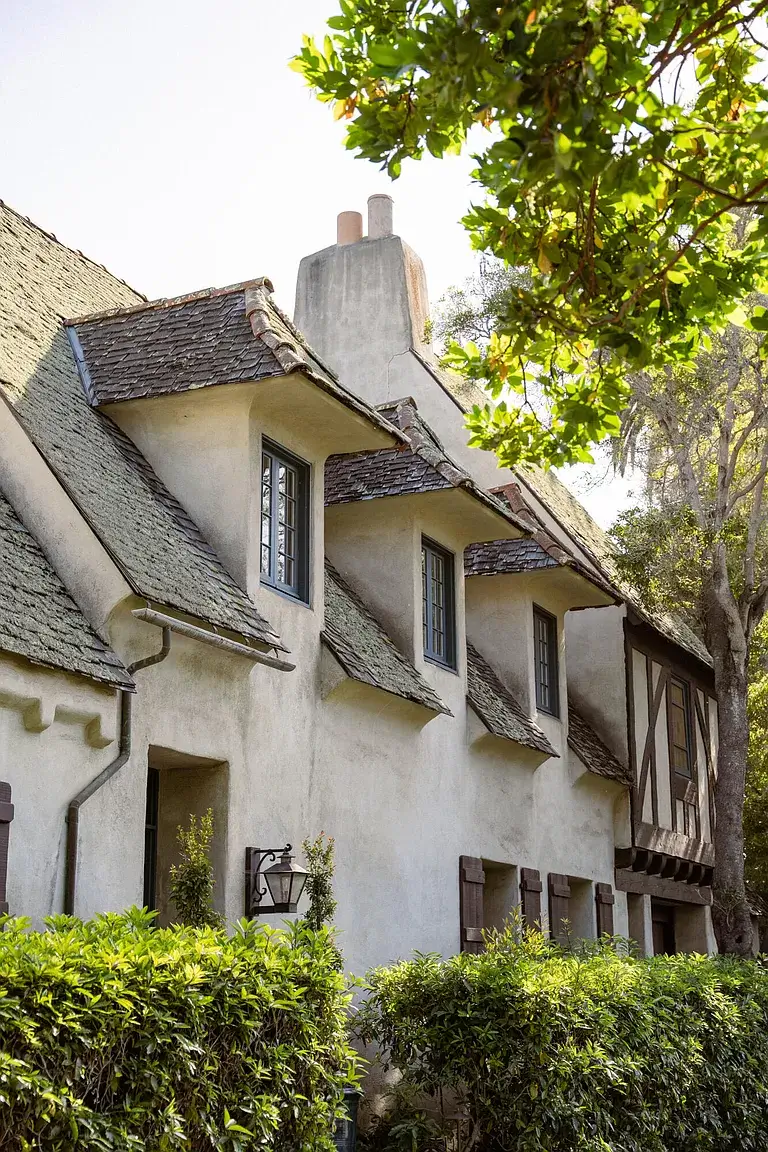 A Cozy Montecito Home Once Owned by Larry David 31 white exterior montecito home larry david