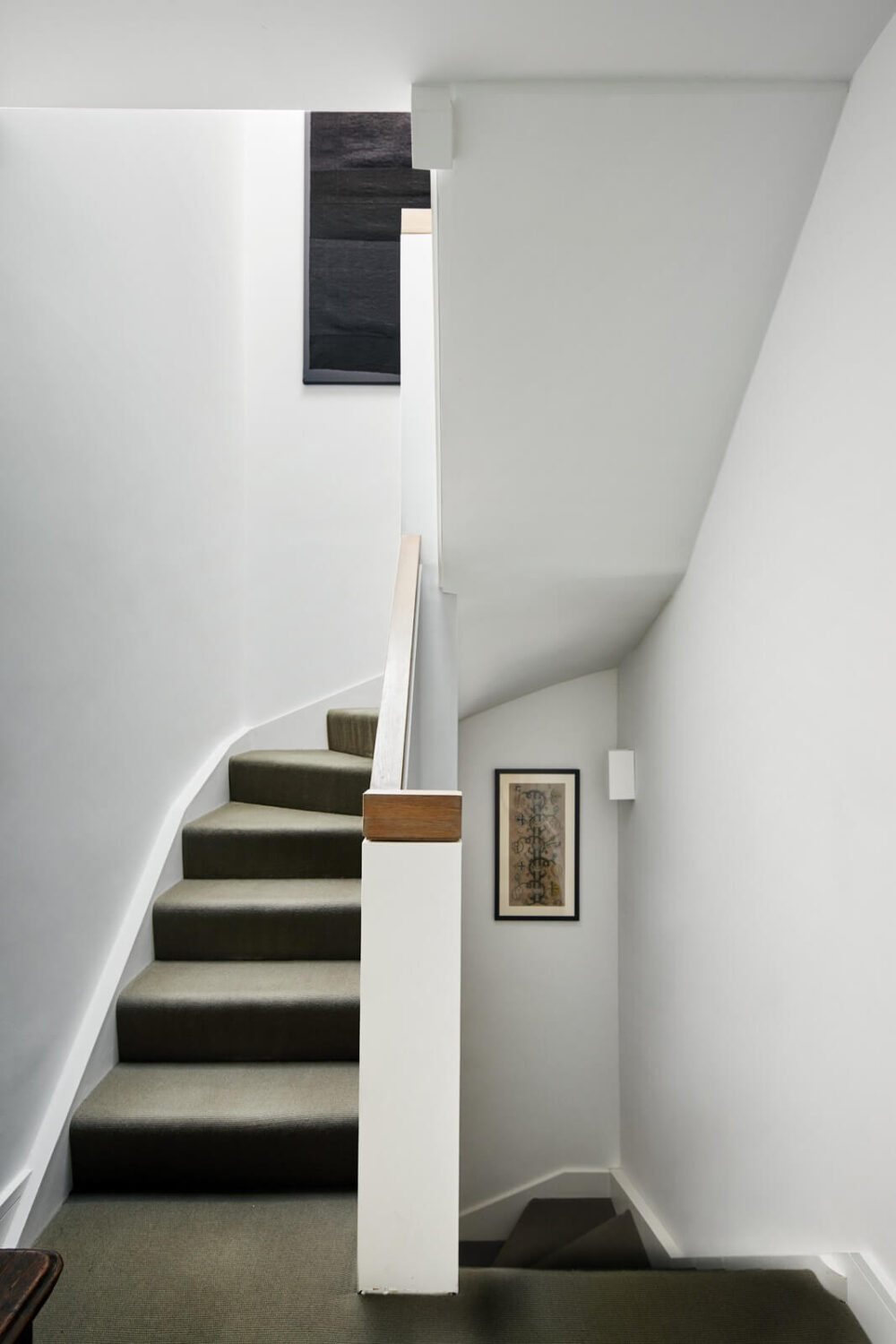 Stylish Monochrome Interiors in an Early 20th Century House 16 white-staircase