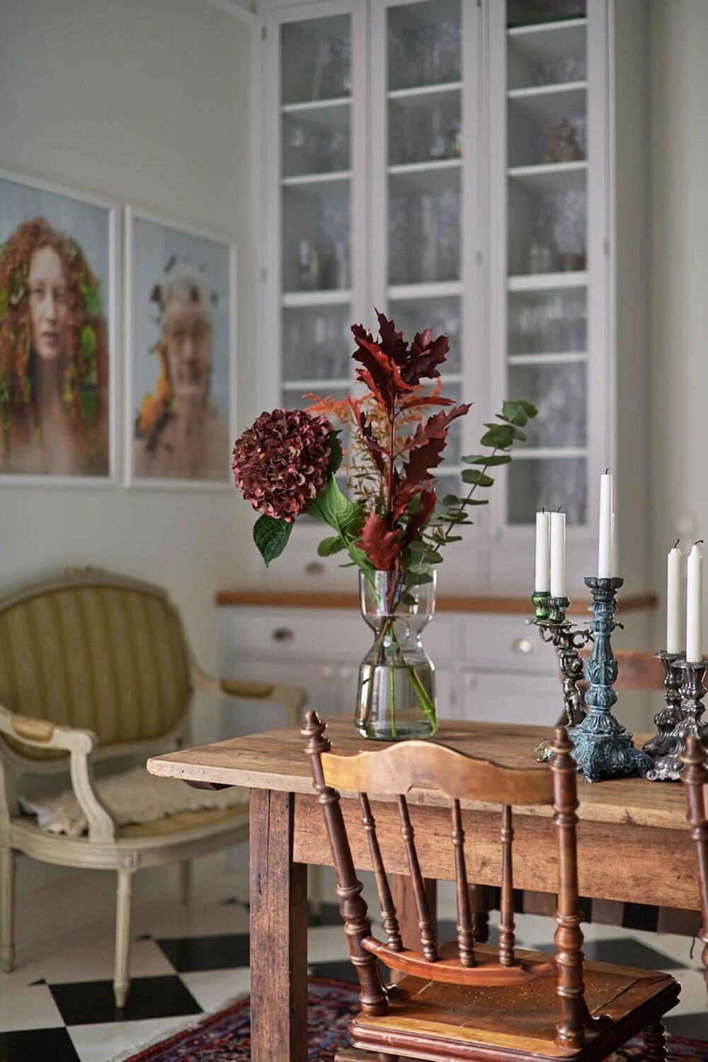 A Romantic Apartment with Original Details 17 wooden-dining-table-detail