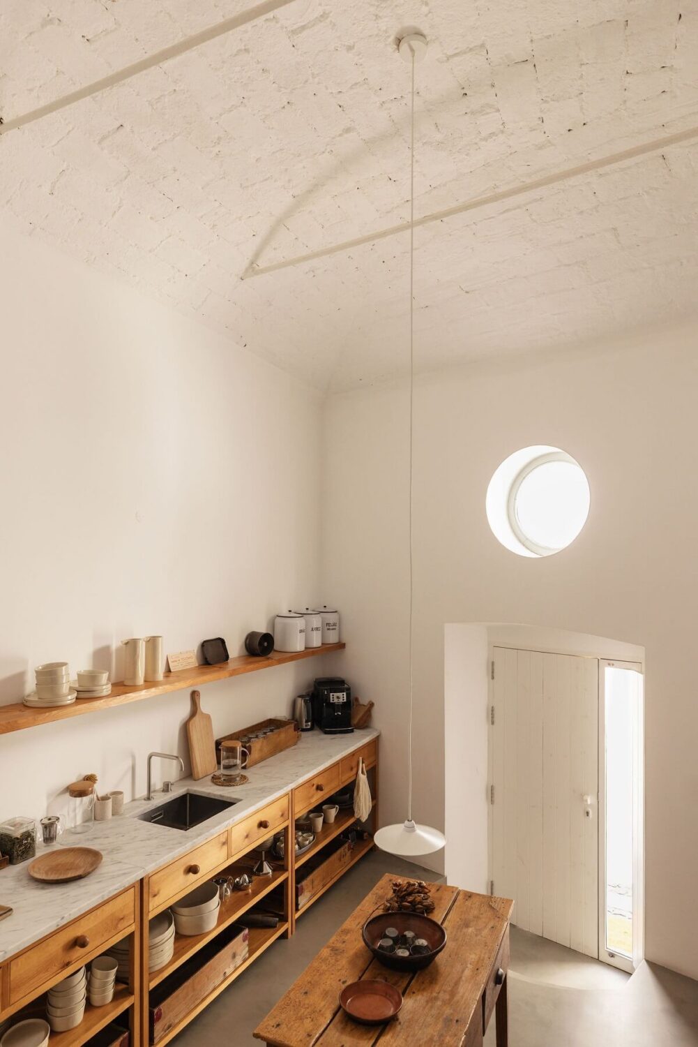 A Renovated 19th Century House with a Minimalistic Decor 4 wooden-kitchen-high-ceilings-island-nordroom