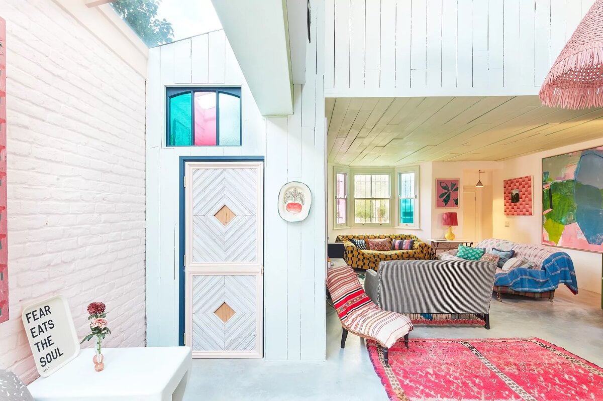 A Playful Colorful Eclectic Artist Home in London 12 yellow-sitting-room