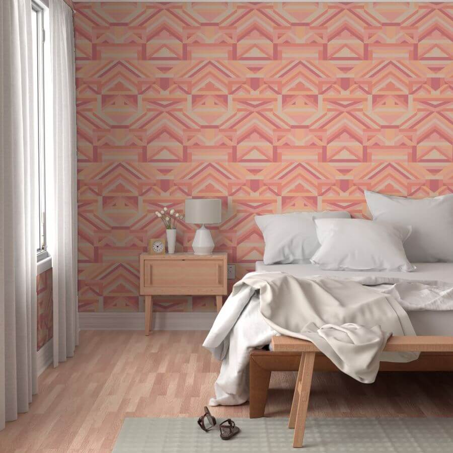 16048604 modernist lines 1 peach fuzz pantone color year 2024 by lapetitelecour Pantone Color of the Year 2024 Home Decor Inspiration