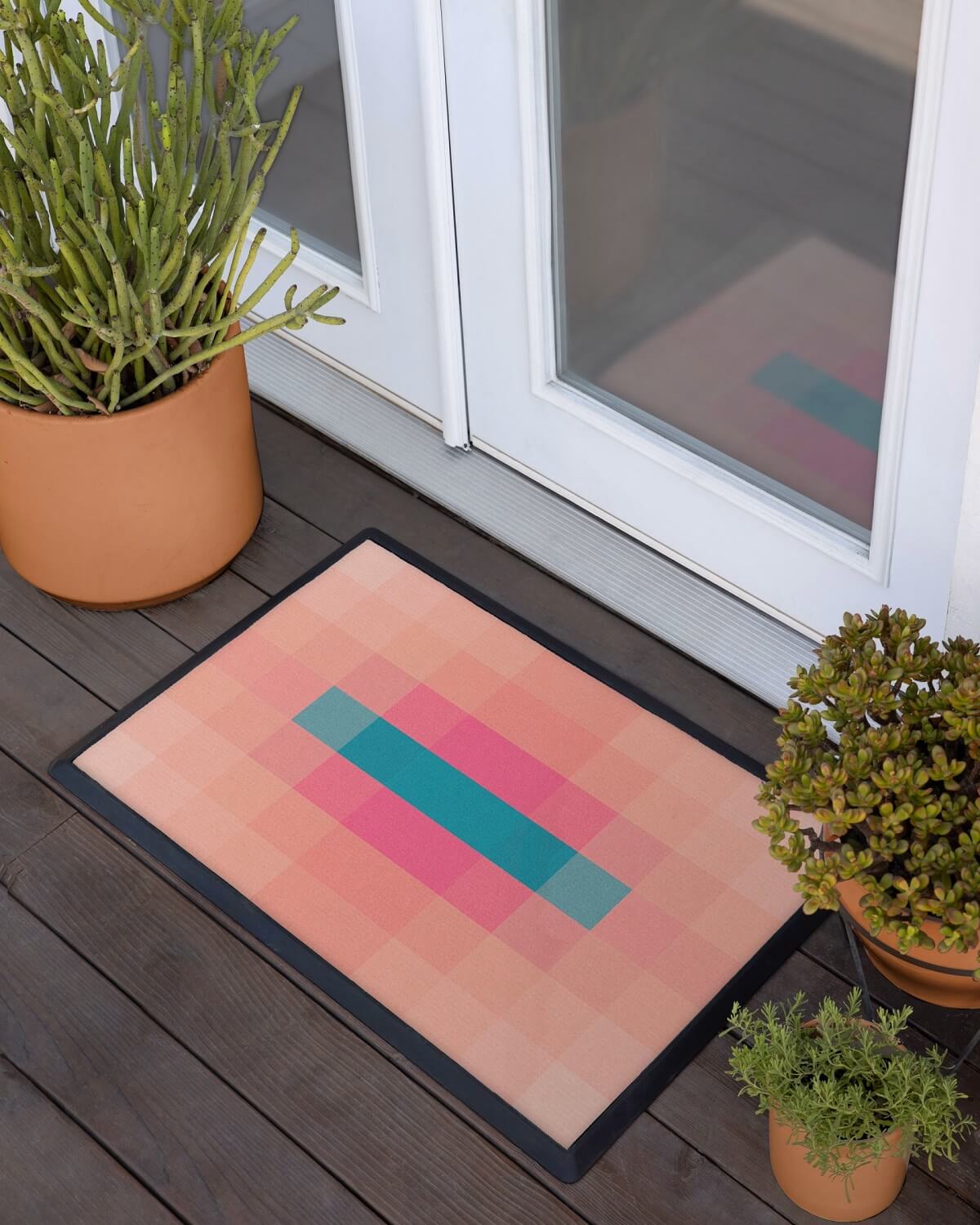 Pantone Color of the Year 2024 Home Decor Inspiration 19 Pantone_Peach_Fuzz_Pop_Prism_Doormat_Ruggable