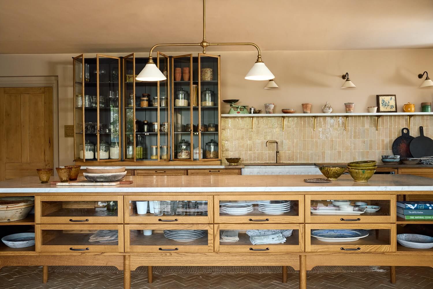 A deVOL Haberdasher's Kitchen for the Owner of Bert & May 15 glass-kitchen-island-The-Haberdasher's-Kitchen-deVOL-nordroom