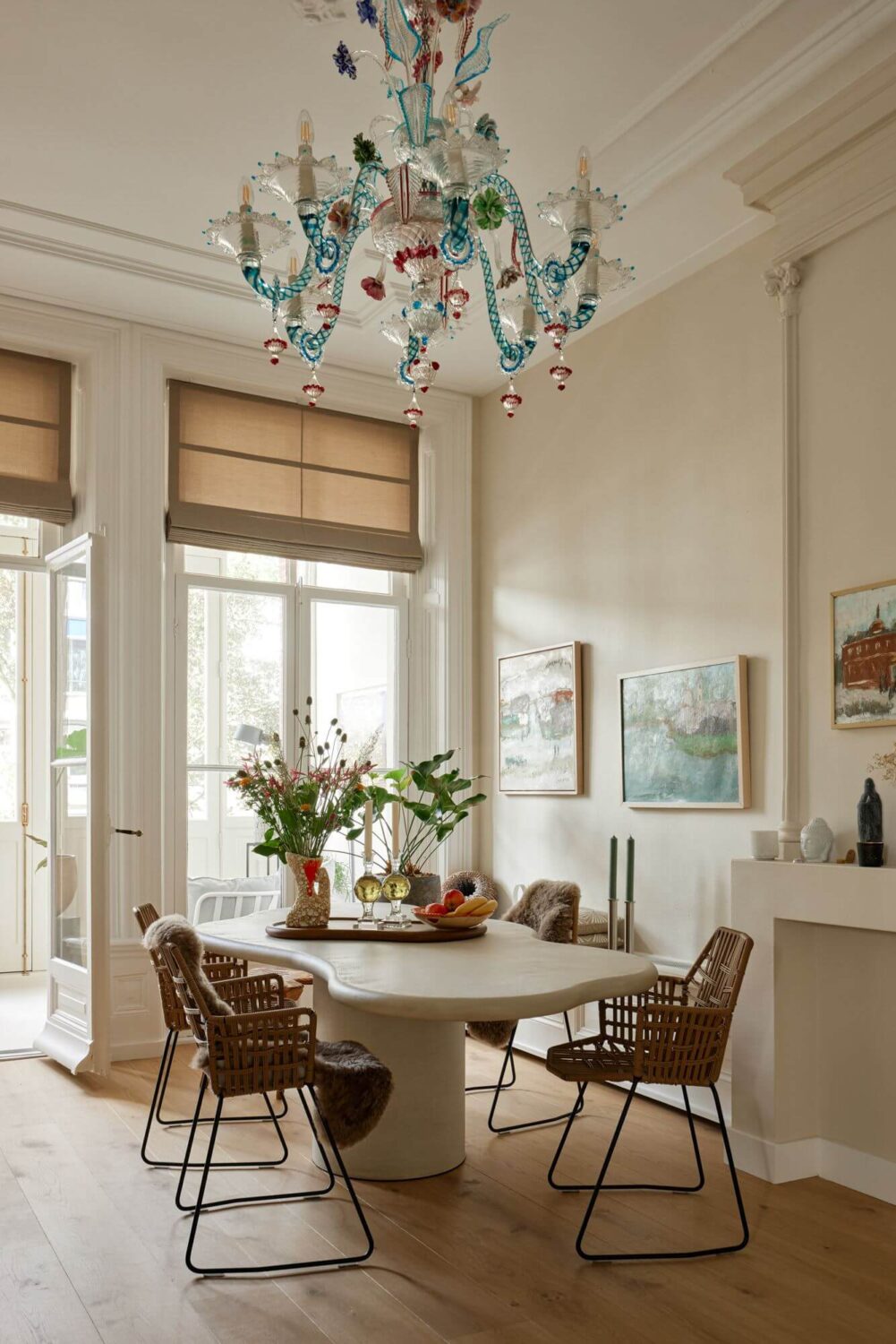 A Light Historic House in Amsterdam 3 wavy-dining-table-amsterdam-home