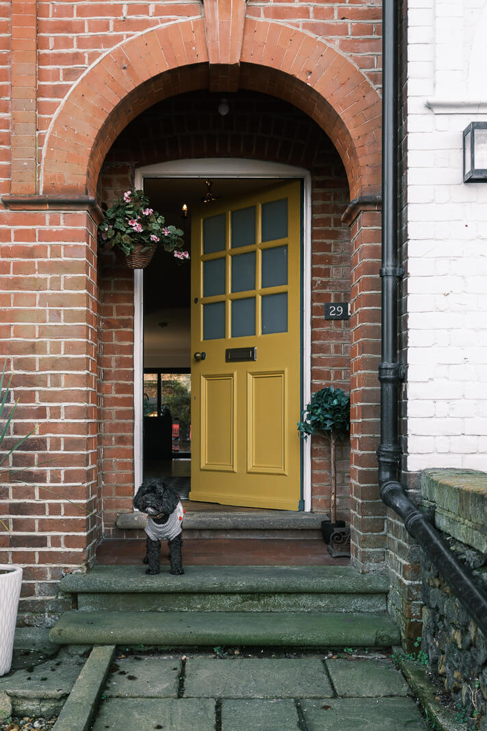 Playful Colors in a Historic Home in Kent 8 yellow-front-door-nordroom