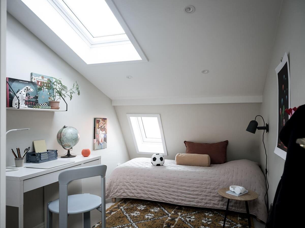 A Light-Filled Swedish Duplex is a Lovely Family Home 28 attic bedroom skylight