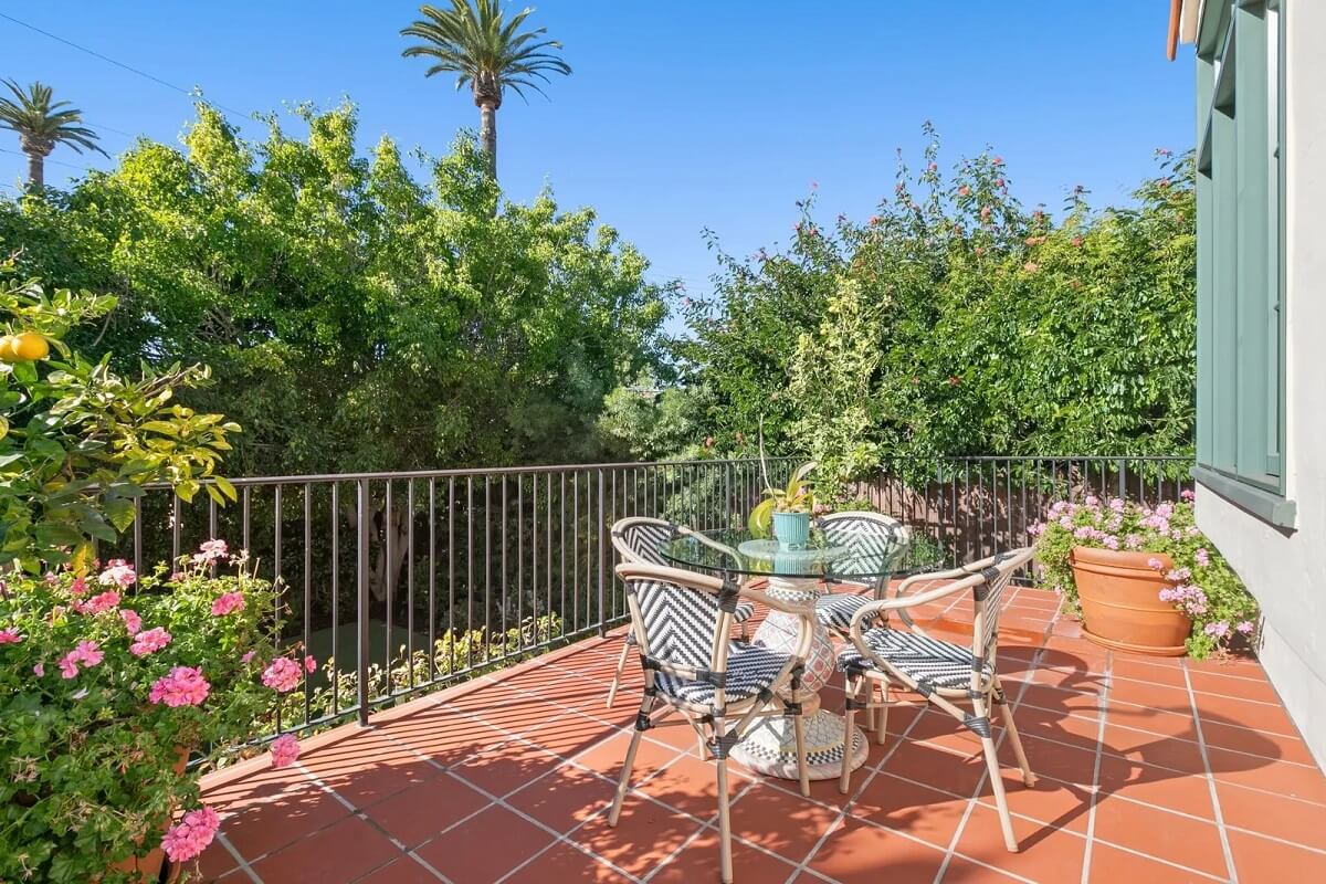 Emma Stone's Colorful Spanish-Style Los Angeles Home is For Sale 21 balcony-spanish-style-home-emma-stone-nordroom