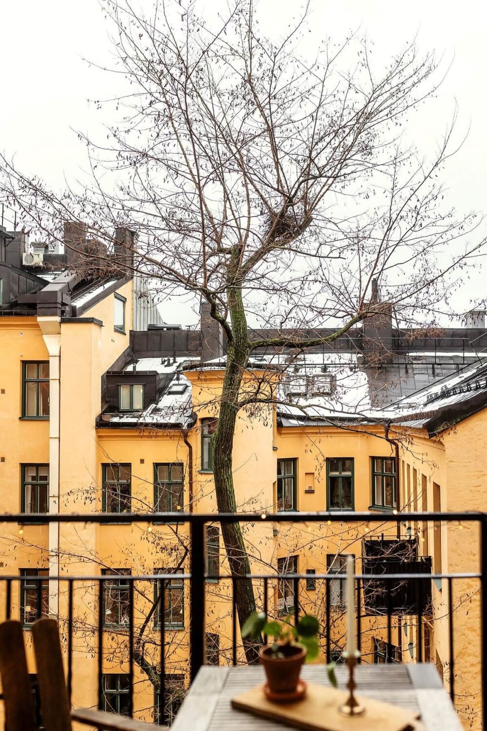 Stunning Fireplaces in a Historic Stockholm Apartment 20 balcony-view-courtyard-swedish-architecture-nordroom