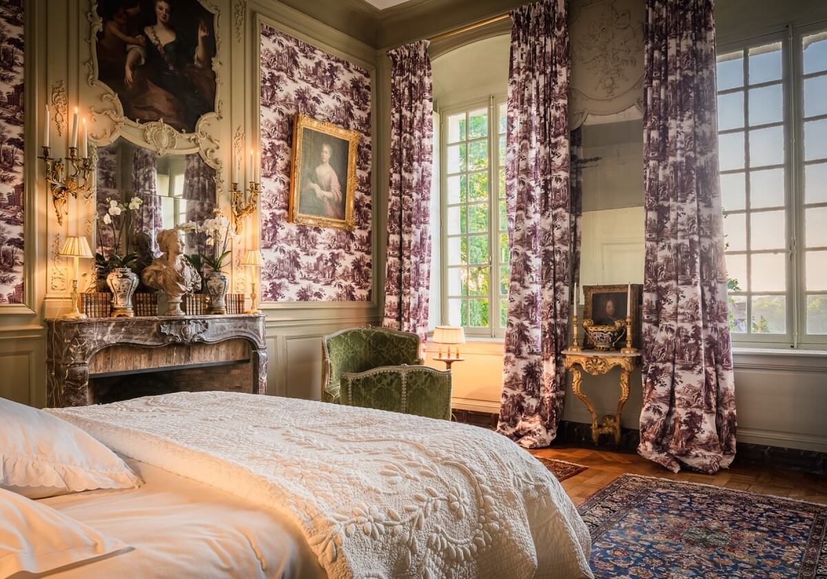 A Renovated 18th Century Chateau in France 16 bedroom french chateau fireplace