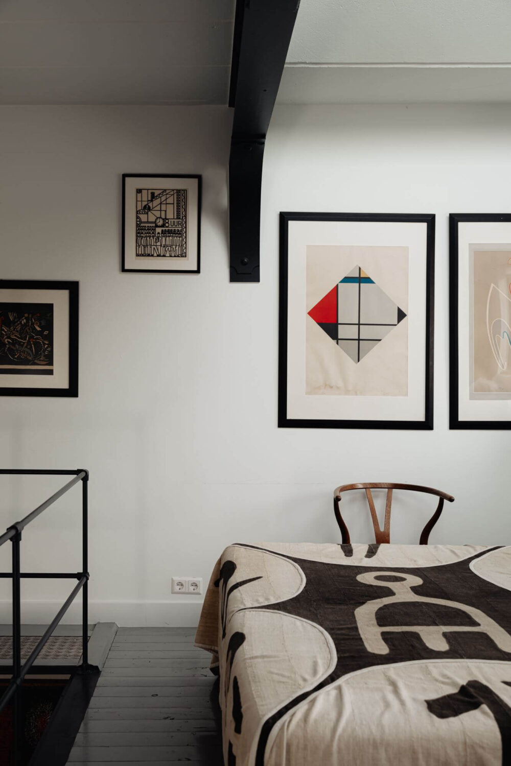 An Industrial Loft Apartment in Amsterdam 15 bedroom-steel-beam