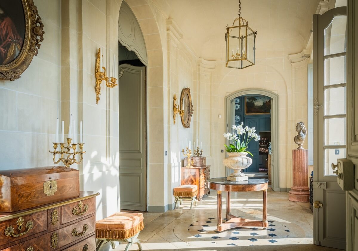 A Renovated 18th Century Chateau in France 10 chateau hallway