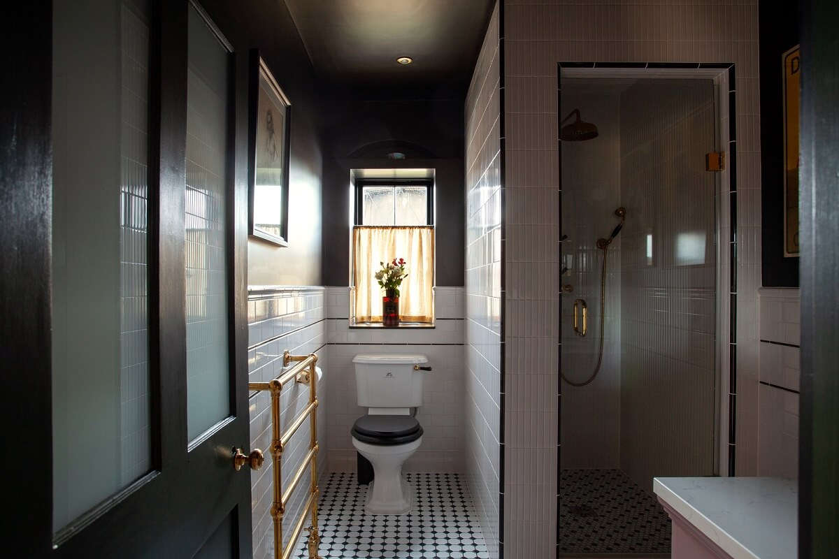 Bold Colors in a Charming Historic House in England 26 dark-green-bathroom-nordroom