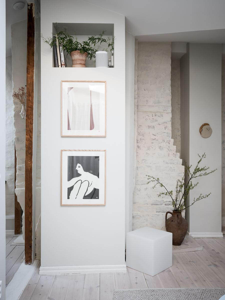 A Light-Filled Swedish Duplex is a Lovely Family Home 25 first floor living room woode floor art