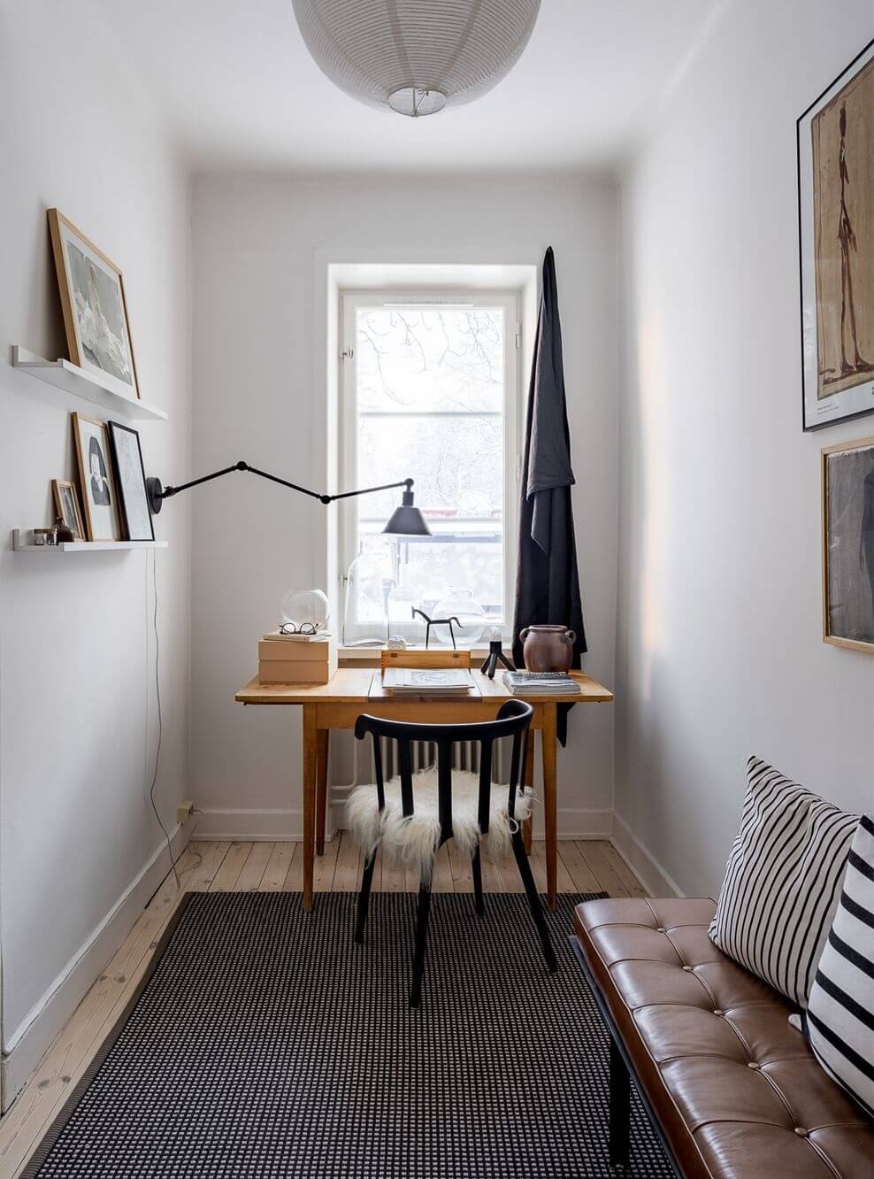 A Light Apartment with a Stainless Steel Kitchen 9 home office with gray rug