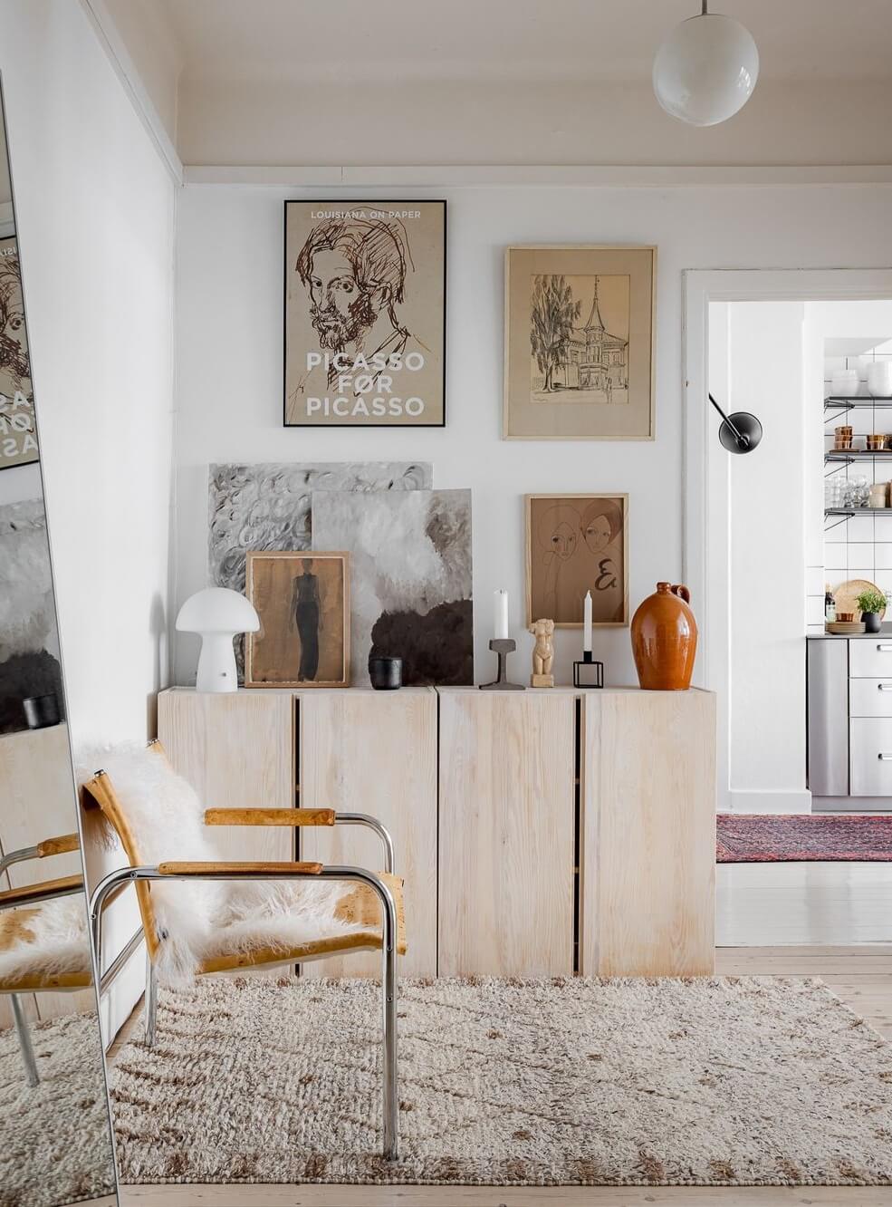 A Light Apartment with a Stainless Steel Kitchen 7 ikea ivar cabinets scandinavian living room nordroom