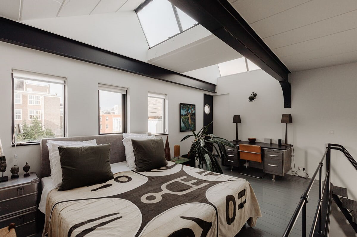 An Industrial Loft Apartment in Amsterdam 13 industrial-loft-bedroom-nordroom