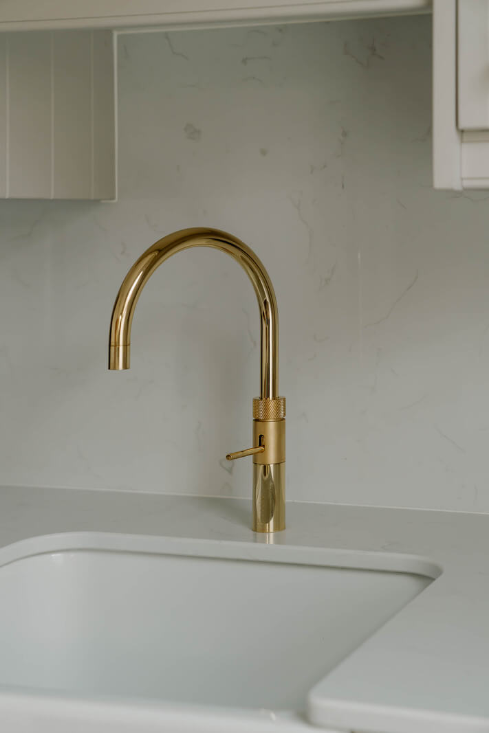 A Tiny London Apartment with Refined Materials and Colors 10 kitchen sink