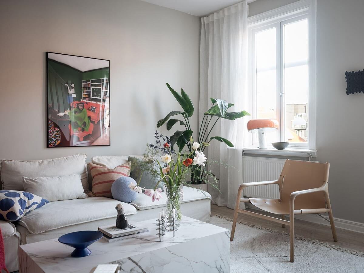 A Light-Filled Swedish Duplex is a Lovely Family Home 3 light scandinavian living room nordroom