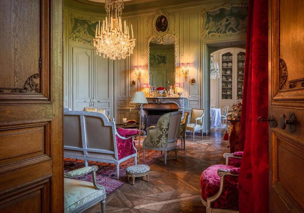 A Renovated 18th Century Chateau in France 5 living room renovated french chateau